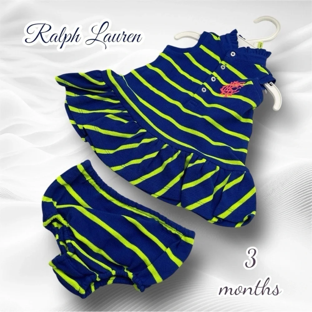 Ralph Lauren NWT Stripe Infant 2 piece Summer Dress and Panty Size 3 months